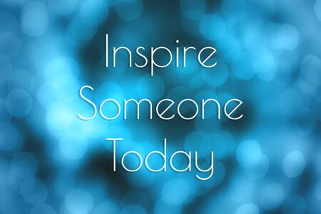 Inspirational quotes on abstract blue bokeh backgroundの写真素材