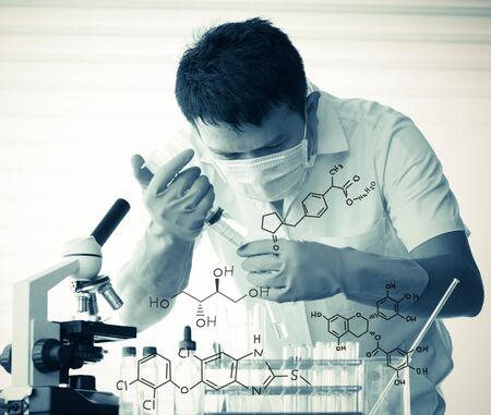 scientist with equipment and science experiments