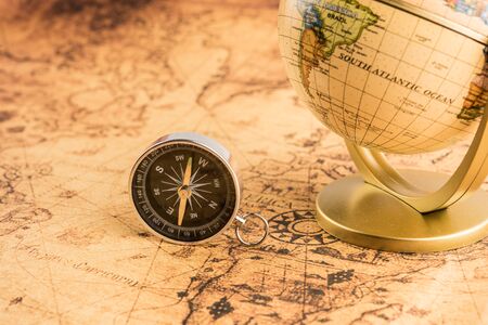 Compass on old map vintage styleの写真素材