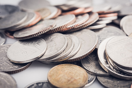 rows of coins for finance and banking concept