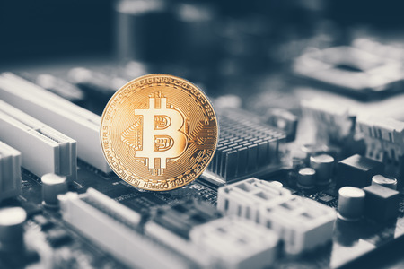 Gold Bitcoin electronic computer processor board