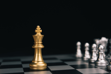 Chess game competition business concept , Business competition concept Fighting and confronting problems, threats from surrounding problems. Exhibited under the concept of games.の写真素材