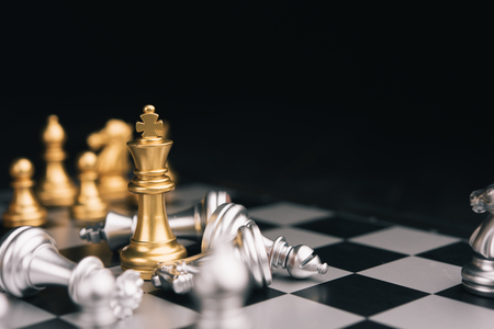 Chess game competition business concept , Business competition concept Fighting and confronting problems, threats from surrounding problems. Exhibited under the concept of games.の写真素材