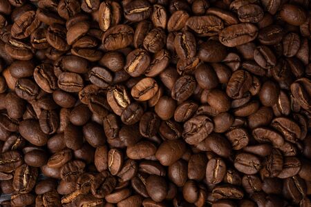 Roasted coffee beans backgroundの写真素材