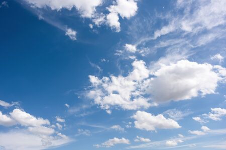 blue sky with white could nature backgroundの写真素材