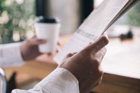 businessman Reading newspapers.の写真素材