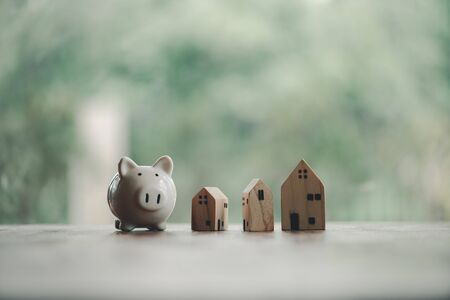Concept of saving money to buy a house for the future.の写真素材