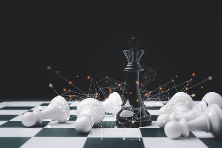 chess board game for ideas and competition and strategy, business success conceptの写真素材