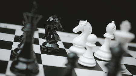 Chess game competition business concept , Business competition concept Fighting and confronting...