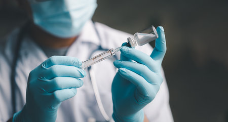 Concept fight against virus covid-19 corona virus doctor or scientist in laboratory holding a...