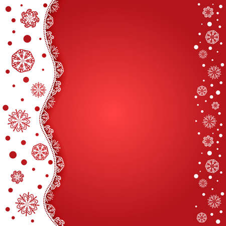 Red vector background with snowflakesのイラスト素材