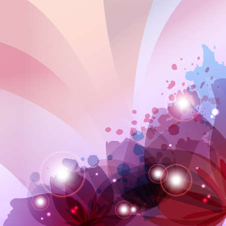 flower in colorful ink splattered pink background  Vector designのイラスト素材