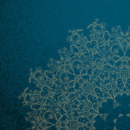 Invitation card with gold circle ornament of lace