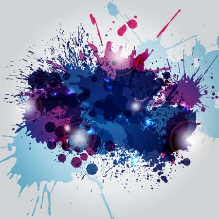 Abstract background with blue and pink blots, splashesのイラスト素材