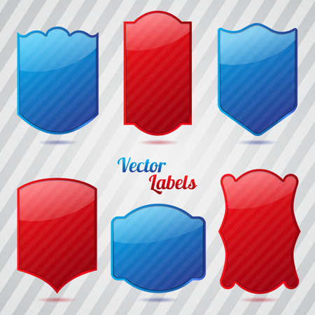 Set of Six Vintage Labels and StickersÂのイラスト素材