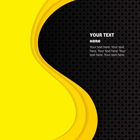 Grunge business background with yellow waves and dotsのイラスト素材