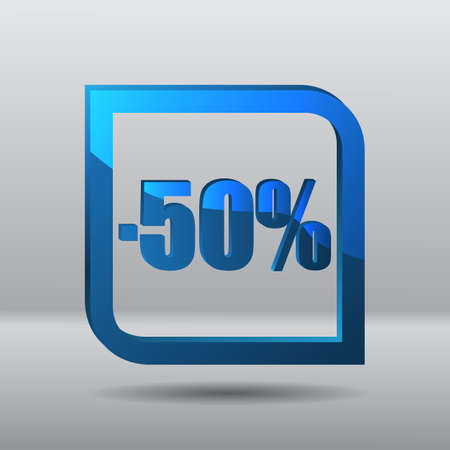 Sale blue fifty percents label price templateのイラスト素材