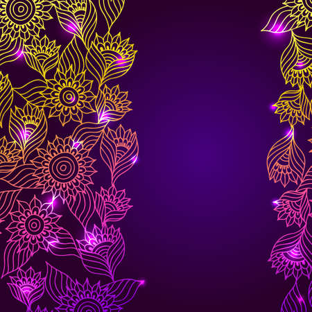 Flaral elegant lace ornament template bright frameのイラスト素材