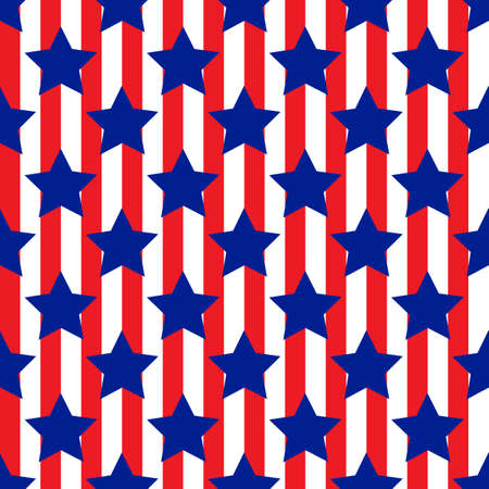 Seamless pattern with star patriotic red and blue usaのイラスト素材