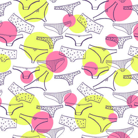 Seamless pattern wirh underclothes violet pantiesのイラスト素材