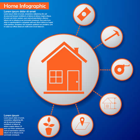 Home infographic with plant hummer and moneyのイラスト素材