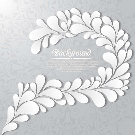 Abstract floral background with drops and leavesのイラスト素材