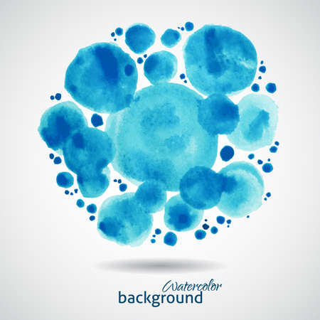 Blue watercolor blots abstract dots backgroundのイラスト素材