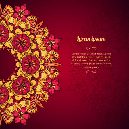 Elegant template vintage flowers lace ornamentのイラスト素材