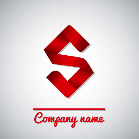 Icon of red paper business logo icon  letter sのイラスト素材