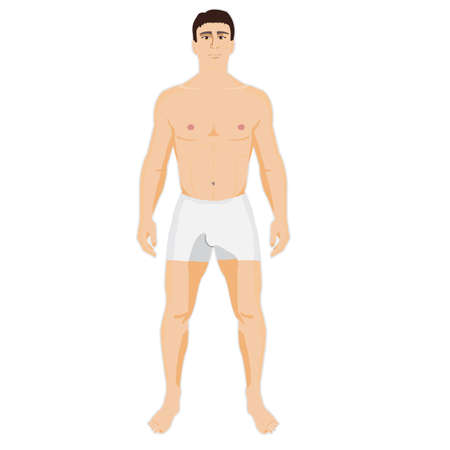 Man is standing in the underwearのイラスト素材