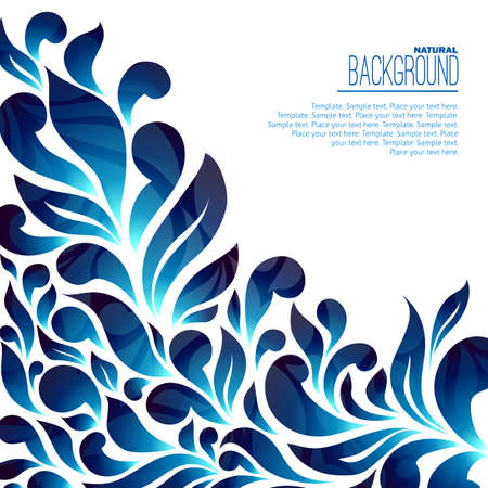 Abstract floral background with drops and leavesのイラスト素材