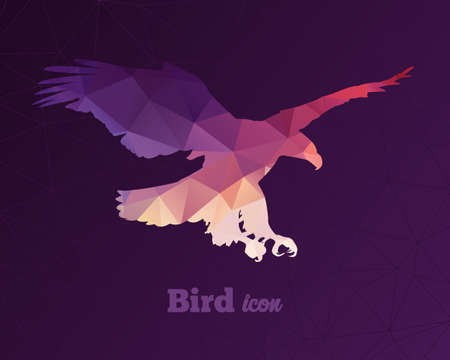 Colorful animal icon of triangles eagleのイラスト素材