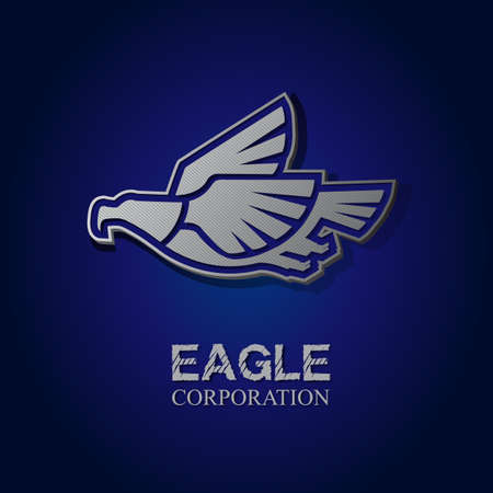 Vector graphic silver eagle symbol with sample text for your companyのイラスト素材
