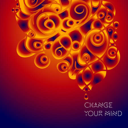 Colorful decorative invitation card with swirling waves and motivation quote. Inspiration cardのイラスト素材