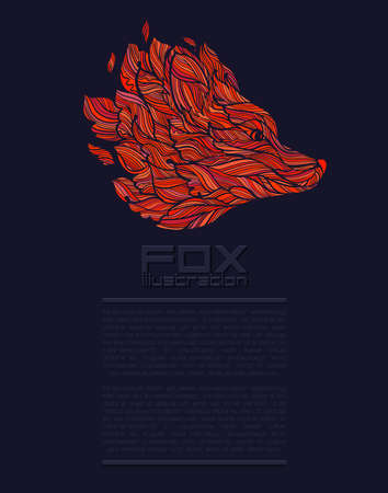 Vector Fox or Wolf Design Icon Logo Luxury redのイラスト素材