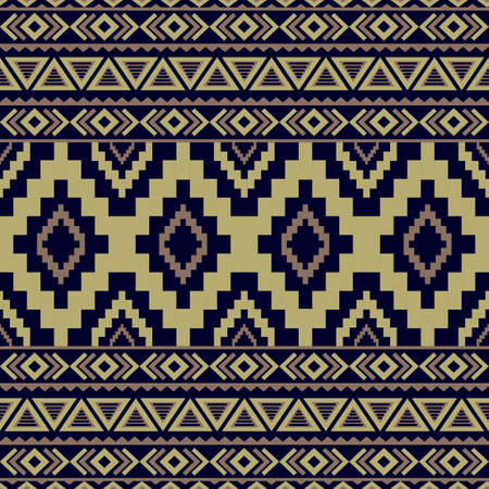 Gemetric ethnic seamless pattern traditional. Design for background,carpet,wallpaper,clothing,wrapping,batic,fabric,vector illustraion.embroidery style.のイラスト素材