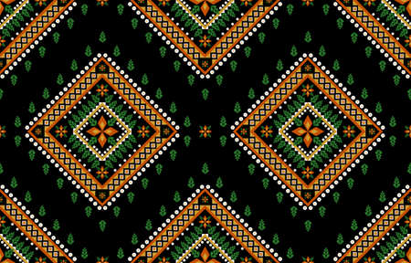 Geometric ethnic seamless pattern. Colorful decorative flower. Native traditional style. design for...
