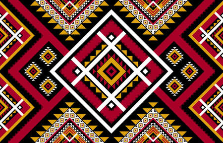 Geometric ethnic seamless pattern. Traditional native style. Design for background, illustration, wallpaper, fabric, clothing, carpet, embroideryのイラスト素材