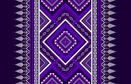 Geometric ethnic seamless pattern. Traditional tribal style. Decorations purple Design for background,illustration,texture,fabric,wallpaper,clothing,carpet,batik,embroideryのイラスト素材
