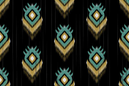 Ikat geometric striped. Seamless pattern in tribal. Aztec style. Design for background,illustration,fabric,batik,clothing,wrapping,wallpaper,carpet,embroideryのイラスト素材