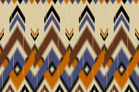 Oriental ikat native style. Geometric ethnic pattern traditional. Design for background,illustration,texture,fabric,batik,clothing,wrapping,wallpaper,carpet,embroideryのイラスト素材