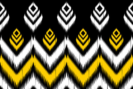 Ikat ethnic Aztec pattern. Tribal striped traditional. Design for background,carpet,wallpaper,clothing,wrapping,batik,fabric,Vector illustration.embroidery style.のイラスト素材