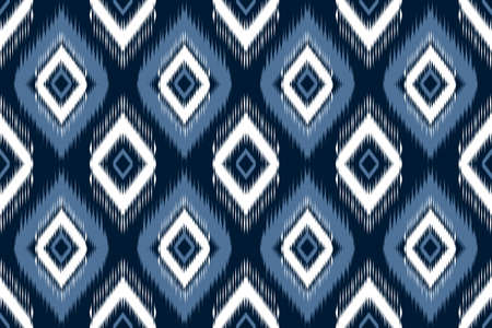Ethnic ikat tribal seamless pattern. Design for background,carpet,wallpaper,clothing,wrapping,Batik,fabric,Vector illustration.embroidery style.のイラスト素材