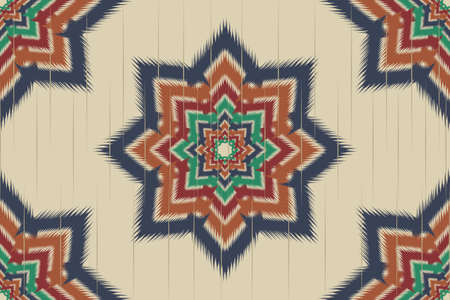 Ethnic ikat flower seamless pattern. Mexican striped style. Native traditional. Design for...