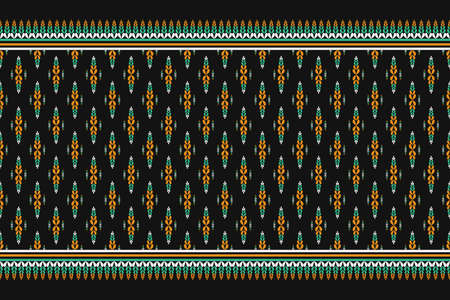 Ethnic seamless pattern in tribal. Flower decoration. Design for background, wallpaper, vector...