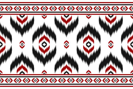 Abstract ethnic pattern art. Ikat seamless pattern in tribal, folk embroidery, and Mexican style. Design for background, wallpaper, vector illustration, fabric, clothing, carpet.のイラスト素材