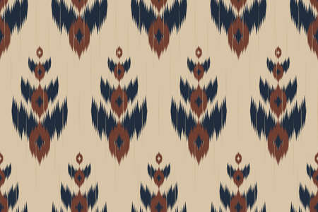 Abstract ethnic pattern art. Ikat seamless pattern in tribal. Design for background, wallpaper, vector illustration, fabric, clothing, carpet, embroidery.のイラスト素材