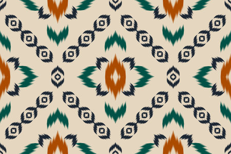Abstract ethnic pattern art. Ikat seamless pattern traditional. American, Mexican style. Design for background, wallpaper, vector illustration, fabric, clothing, carpet, textile, batik, embroidery.のイラスト素材