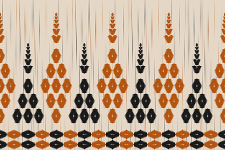 Fabric ethnic pattern art. Ikat seamless pattern in tribal. American, Mexican style. Design for background, wallpaper, vector illustration, fabric, clothing, carpet, textile, batik, embroidery.のイラスト素材