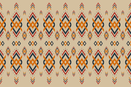 Ikat seamless pattern in tribal. Carpet ethnic pattern art. American, Mexican style. Design for...